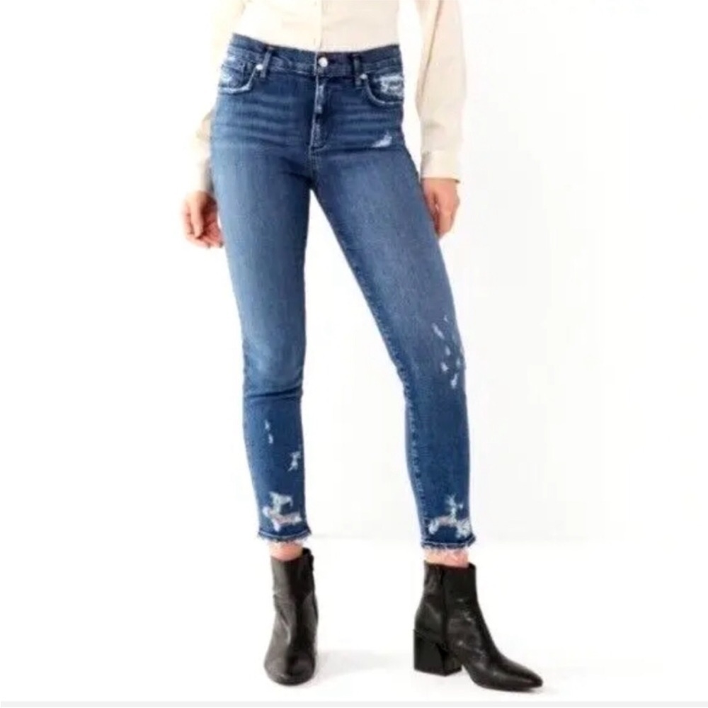Agolde Sophie Jeans Sz 27 High Rise Skinny Distressed Classic Medium Wash